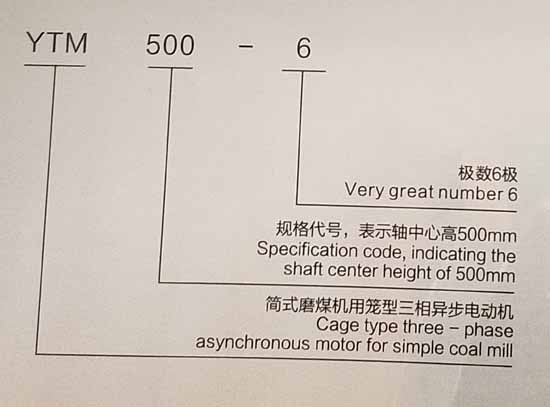 磨煤機(jī)用高壓三相異步電動機(jī)型號意義